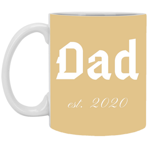 XP8434 11 oz. White Mug Unique design Dad est. 2020