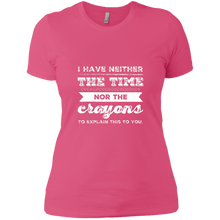 Load image into Gallery viewer, NL3900 Next Level Ladies&#39; Boyfriend T-Shirt Unique design Neither Time Nor Crayons