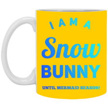 Load image into Gallery viewer, XP8434 11 oz. White Mug Unique design Snow Bunny-blue