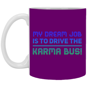 XP8434 11 oz. White Mug Unique design Karma Bus