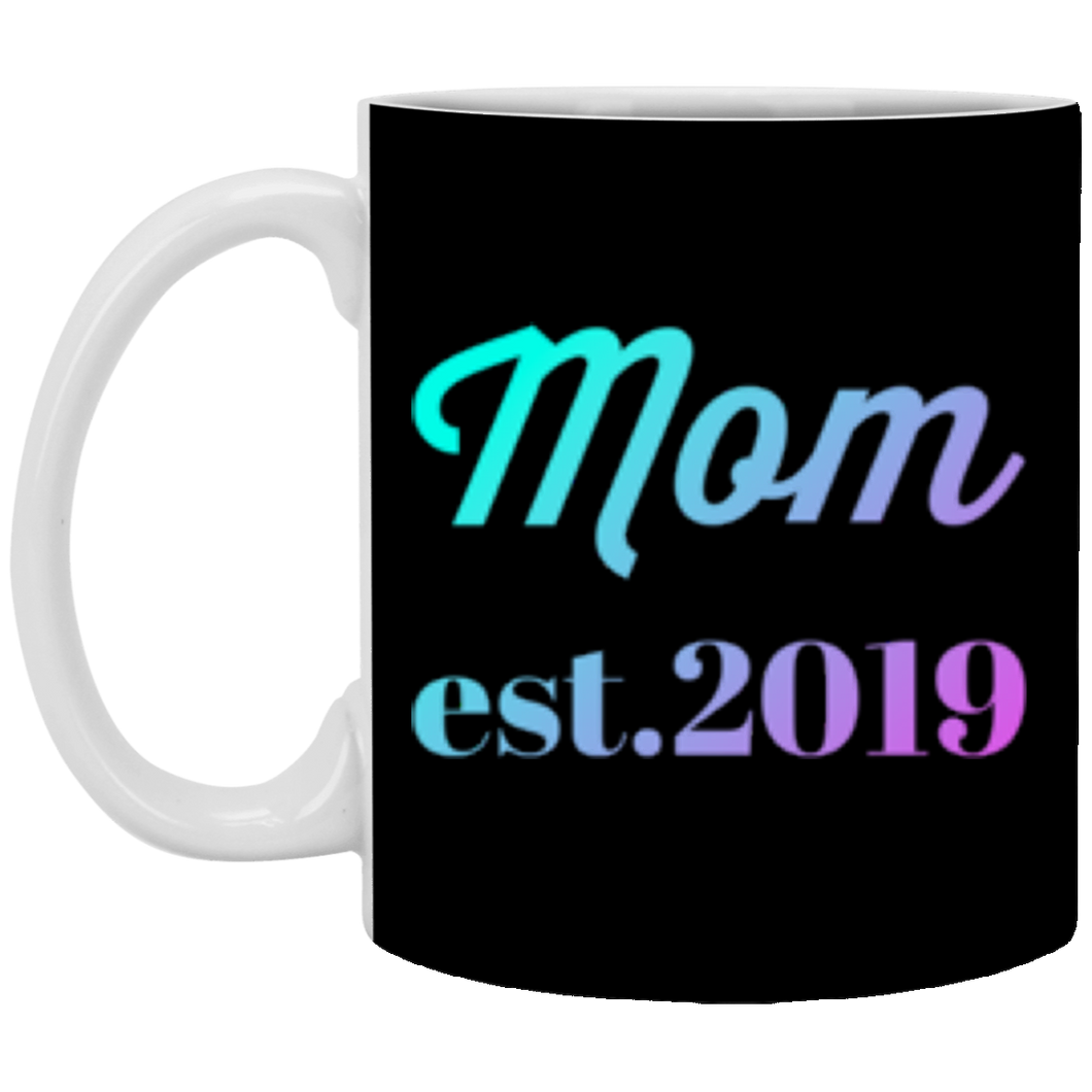 XP8434 11 oz. White Mug Unique design Mom est. 2019