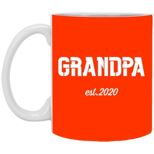 XP8434 11 oz. White Mug Unique design Grandpa est. 2020