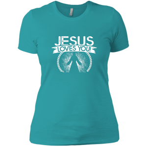 NL3900 Next Level Ladies' Boyfriend T-Shirt Unique design Jesus Loves You