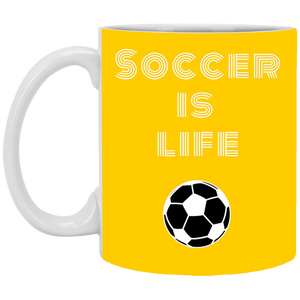 XP8434 11 oz. White Mug Unique design Soccer Is Life