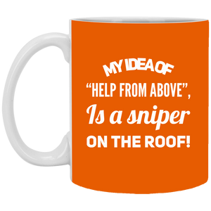 XP8434 11 oz. White Mug Unique design Sniper On The Roof