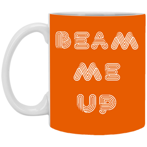 XP8434 11 oz. White Mug Unique Design Beam Me Up