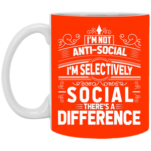 XP8434 11 oz. White Mug Unique design Selectively Social