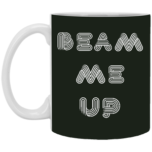 XP8434 11 oz. White Mug Unique Design Beam Me Up