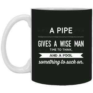 XP8434 11 oz. White Mug Unique design Pipe Wise Man