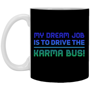 XP8434 11 oz. White Mug Unique design Karma Bus