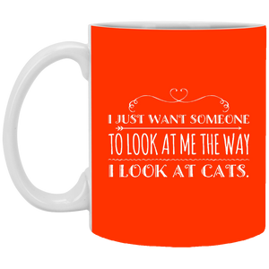 XP8434 11 oz. White Mug Unique design Look At Cats