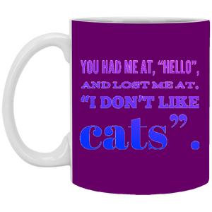 XP8434 11 oz. White Mug Unique design Hello Cats-pink