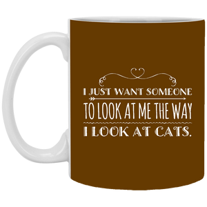 XP8434 11 oz. White Mug Unique design Look At Cats