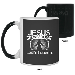 21150 11 oz. Color Changing Mug Unique design Jesus Loves You