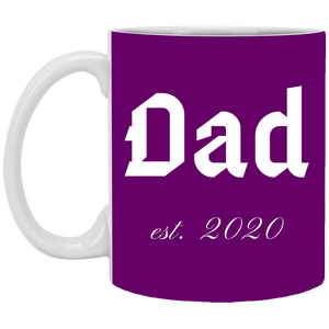 XP8434 11 oz. White Mug Unique design Dad est. 2020