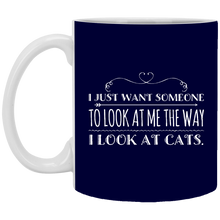 Load image into Gallery viewer, XP8434 11 oz. White Mug Unique design Look At Cats