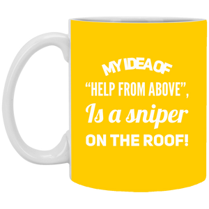 XP8434 11 oz. White Mug Unique design Sniper On The Roof