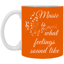 Load image into Gallery viewer, XP8434 11 oz. White Mug Unique design Music Feelings