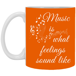 XP8434 11 oz. White Mug Unique design Music Feelings