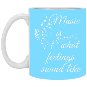 XP8434 11 oz. White Mug Unique design Music Feelings