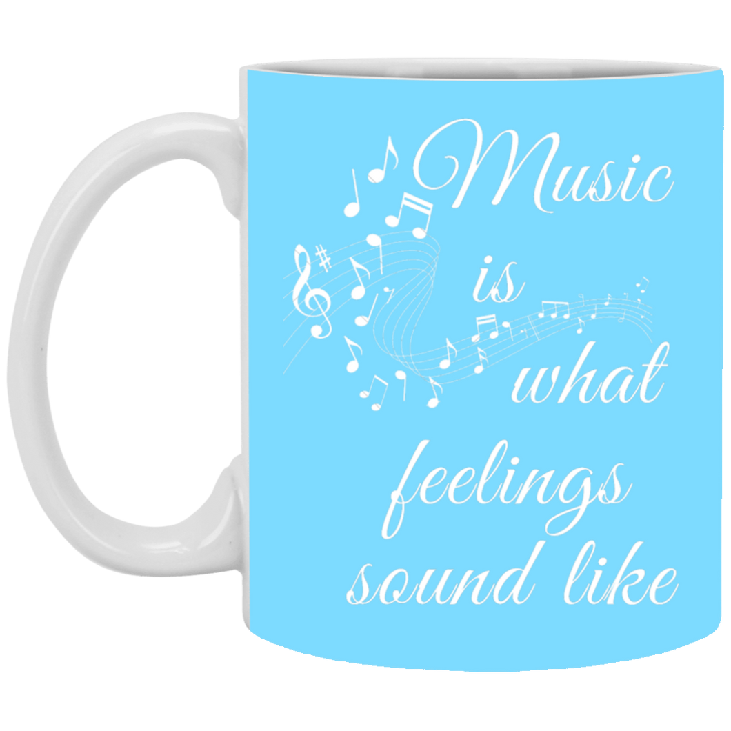 XP8434 11 oz. White Mug Unique design Music Feelings