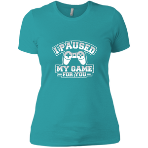 NL3900 Next Level Ladies' Boyfriend T-Shirt Unique design Paused My Game