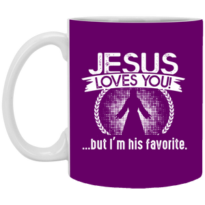 XP8434 11 oz. White Mug Unique design Jesus Loves You