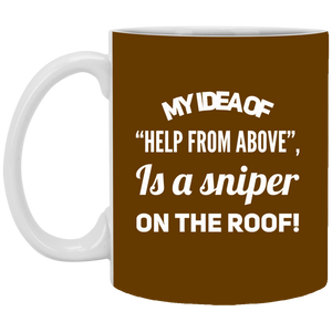 XP8434 11 oz. White Mug Unique design Sniper On The Roof