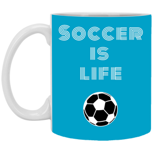 XP8434 11 oz. White Mug Unique design Soccer Is Life