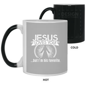 21150 11 oz. Color Changing Mug Unique design Jesus Loves You