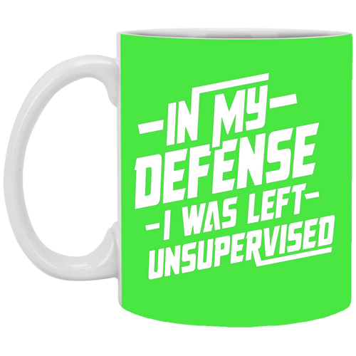 Unique design In My Defense mug