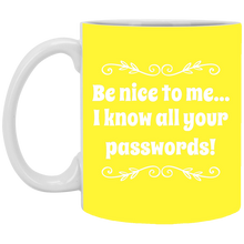 Load image into Gallery viewer, XP8434 11 oz. White Mug Unique design Passwords