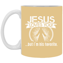 Load image into Gallery viewer, XP8434 11 oz. White Mug Unique design Jesus Loves You