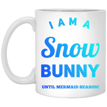 Load image into Gallery viewer, XP8434 11 oz. White Mug Unique design Snow Bunny-blue