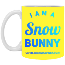 Load image into Gallery viewer, XP8434 11 oz. White Mug Unique design Snow Bunny-blue