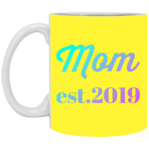 XP8434 11 oz. White Mug Unique design Mom est. 2019