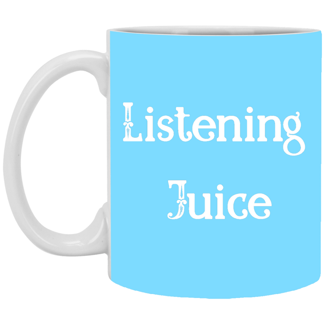 XP8434 11 oz. White Mug Unique design Listening Juice