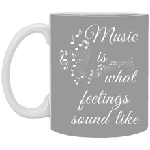 Load image into Gallery viewer, XP8434 11 oz. White Mug Unique design Music Feelings