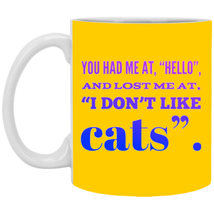 XP8434 11 oz. White Mug Unique design Hello Cats-pink