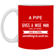 Load image into Gallery viewer, XP8434 11 oz. White Mug Unique design Pipe Wise Man