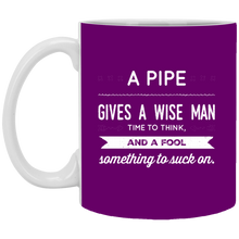 Load image into Gallery viewer, XP8434 11 oz. White Mug Unique design Pipe Wise Man