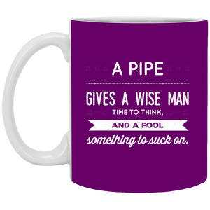 XP8434 11 oz. White Mug Unique design Pipe Wise Man