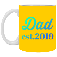 Load image into Gallery viewer, XP8434 11 oz. White Mug Unique design Dad est. 2019