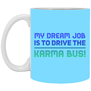 XP8434 11 oz. White Mug Unique design Karma Bus