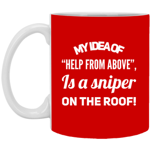 XP8434 11 oz. White Mug Unique design Sniper On The Roof