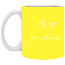 Load image into Gallery viewer, XP8434 11 oz. White Mug Unique design My Cup Runneth Over