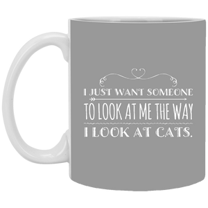 XP8434 11 oz. White Mug Unique design Look At Cats