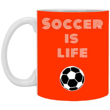 Load image into Gallery viewer, XP8434 11 oz. White Mug Unique design Soccer Is Life