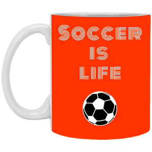 XP8434 11 oz. White Mug Unique design Soccer Is Life