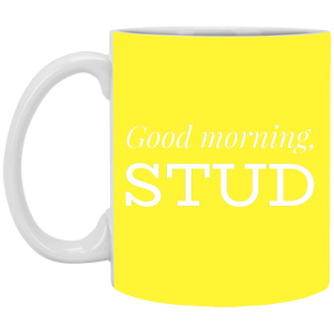 XP8434 11 oz. White Mug Unique design Good Morning Stud